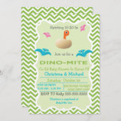 Dinosaur Hatching Baby shower Invitation Kaart (Voorkant / Achterkant)