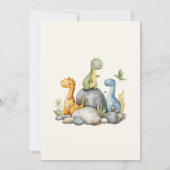 Dinosaur Hatching Soon Baby Boy Shower  Kaart (Achterkant)