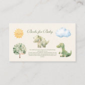 Dinosaur Hatching Soon Baby shower Boeken voor Bab Informatiekaartje (Voorkant)
