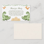 Dinosaur Hatching Soon Baby shower Boeken voor Bab Informatiekaartje (Voorkant / Achterkant)