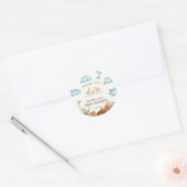 Dinosaur Hatching Soon Baby shower Dank u Ronde Sticker (Envelop)