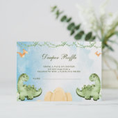 Dinosaur Hatching Soon Baby shower Diapper Raffle Informatiekaartje (Staand voorkant)