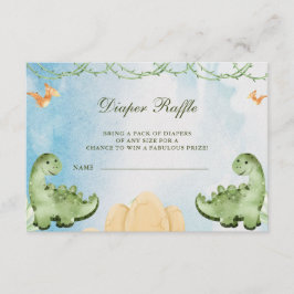 Dinosaur Hatching Soon Baby shower Diapper Raffle Informatiekaartje