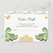 Dinosaur Hatching Soon Baby shower Diapper Raffle Informatiekaartje (Voorkant)