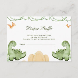 Dinosaur Hatching Soon Baby shower Diapper Raffle Informatiekaartje