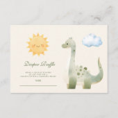 Dinosaur Hatching Soon Baby shower Diapper Raffle Informatiekaartje (Voorkant)