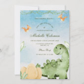 Dinosaur Hatching Soon Baby shower Invitation Kaart (Voorkant)