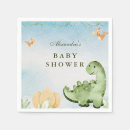 Dinosaur Hatching Soon Baby shower Servet