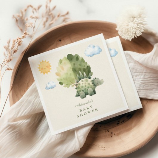 Dinosaur Hatching Soon Baby shower Servet