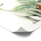 Dinosaur Hatching Soon Baby shower Welkom Poster (Hoek)