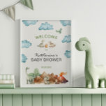 Dinosaur Hatching Soon Baby shower Welkom Poster<br><div class="desc">Dinosaurus thema baby shower welkomstbord.</div>