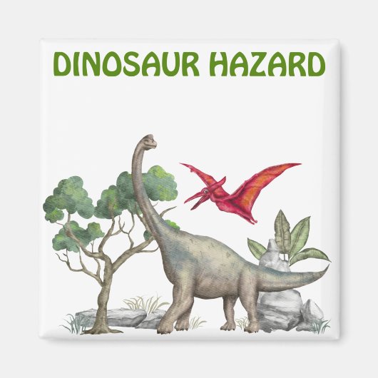 Dinosaur Hazard Magneet (Voorkant)