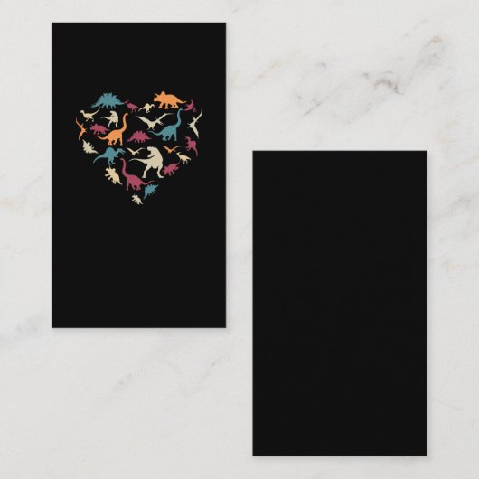 Dinosaur Heart Trex Spinosaurus Reptiles Dino Fan Visitekaartje (Voorkant / Achterkant)