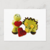 Dinosaur + Hearts Briefkaart (Voorkant)