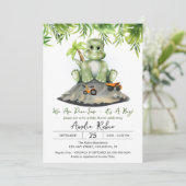 Dinosaur Het is een Baby shower van een jongen Kaart (Staand voorkant)
