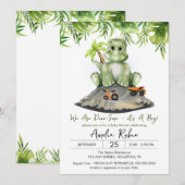 Dinosaur Het is een Baby shower van een jongen Kaart (Voorkant / Achterkant)