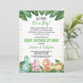 Dinosaur Het is een Baby shower van een jongen per Kaart (Staand voorkant)