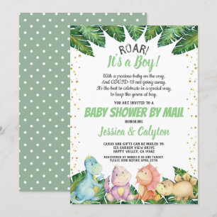 Dinosaur Het is een Baby shower van een jongen per Kaart
