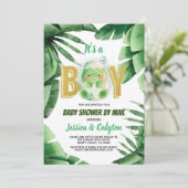 Dinosaur Het is een Baby shower van een jongen per Kaart (Staand voorkant)