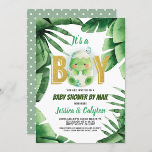 Dinosaur Het is een Baby shower van een jongen per Kaart