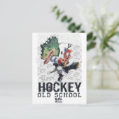 Dinosaur Hockey Slash Gear Briefkaart (Staand voorkant)