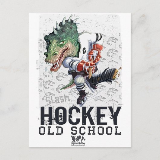 Dinosaur Hockey Slash Gear Briefkaart (Voorkant)