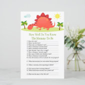 Dinosaur hoe goed je baby shower game kent (Staand voorkant)