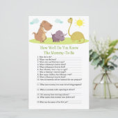 Dinosaur hoe goed je baby shower game kent (Staand voorkant)