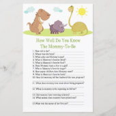Dinosaur hoe goed je baby shower game kent (Voorkant)