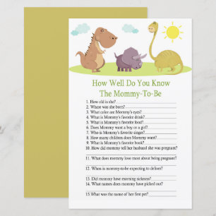 Dinosaur hoe goed je baby shower game kent