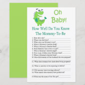 Dinosaur Hoe goed ken je het baby shower spel? (Voorkant / Achterkant)