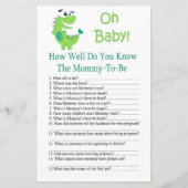 Dinosaur Hoe goed ken je het baby shower spel? (Voorkant)