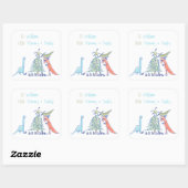 Dinosaur Holiday-kerstlabels Vierkante Sticker (Vel)