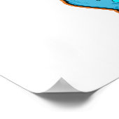 Dinosaur houdt hartvormig koekje vast. Kunstwerk. Poster (Hoek)