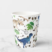 Dinosaur Hunt. Dinosaurussen op de Kinder partij S Papieren Bekers (Voorkant)