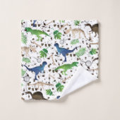 Dinosaur Hunt. Dinosaurussen op Safari Boys Kinder Bad Handdoek (Wasdoekje)