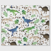 Dinosaur Hunt. Dinosaurussen op Safari Boys Kinder Cadeaupapier (Vlak)