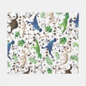 Dinosaur Hunt. Dinosaurussen op Safari Boys Kinder Fleece Deken (Voorkant (Horizontaal))