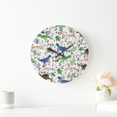 Dinosaur Hunt. Dinosaurussen op Safari Boys Kinder Grote Klok (Huis)