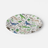 Dinosaur Hunt. Dinosaurussen op Safari Boys Kinder Papieren Bordje (Gekanteld)