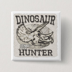 Dinosaur Hunter Design by Mudge Studios Vierkante Button 5,1 Cm
