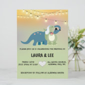 Dinosaur Huwelijksuitnodiging Kaart (Staand voorkant)