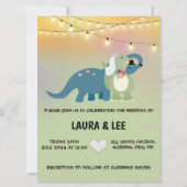 Dinosaur Huwelijksuitnodiging Kaart (Voorkant)