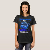 Dinosaur I Draag Blue for FOSTER CARE Awareness T-shirt (Voorkant volledig)