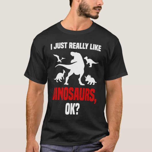 Dinosaur  I Love Dinosaurs Roaring Rex Dino T-shirt (Voorkant)