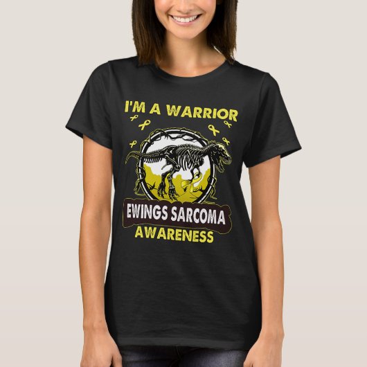 Dinosaur ik ben een Warrior EWINGS SARCOMA Awarene T-shirt (Voorkant)