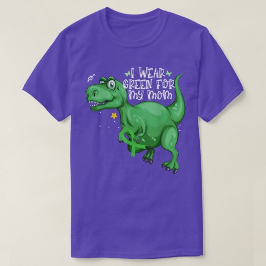 Dinosaur ik Draag Green voor mijn moeder Mental He T-shirt (Design voorkant)