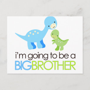 Dinosaur, ik word een grote broer briefkaart