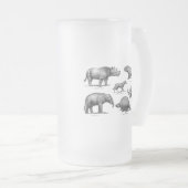  Dinosaur Illustratie Oude Retro Dinosauriërs Matglas Bierpul (Voorkant rechts)