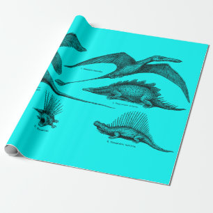 Dinosaur Illustratie Retro Dinosauriërs Cadeaupapier